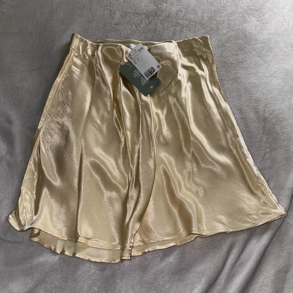 cream silk skirt